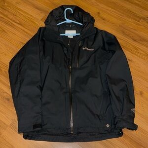 Men’s small Columbia jacket coat, navy blue